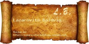 Lazarovits Baldvin névjegykártya